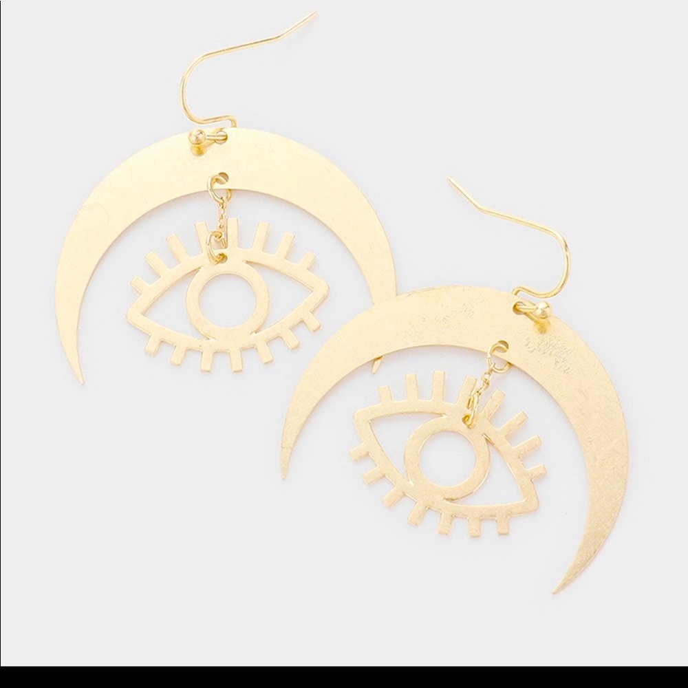 Moon in my Evil Eye Earrings